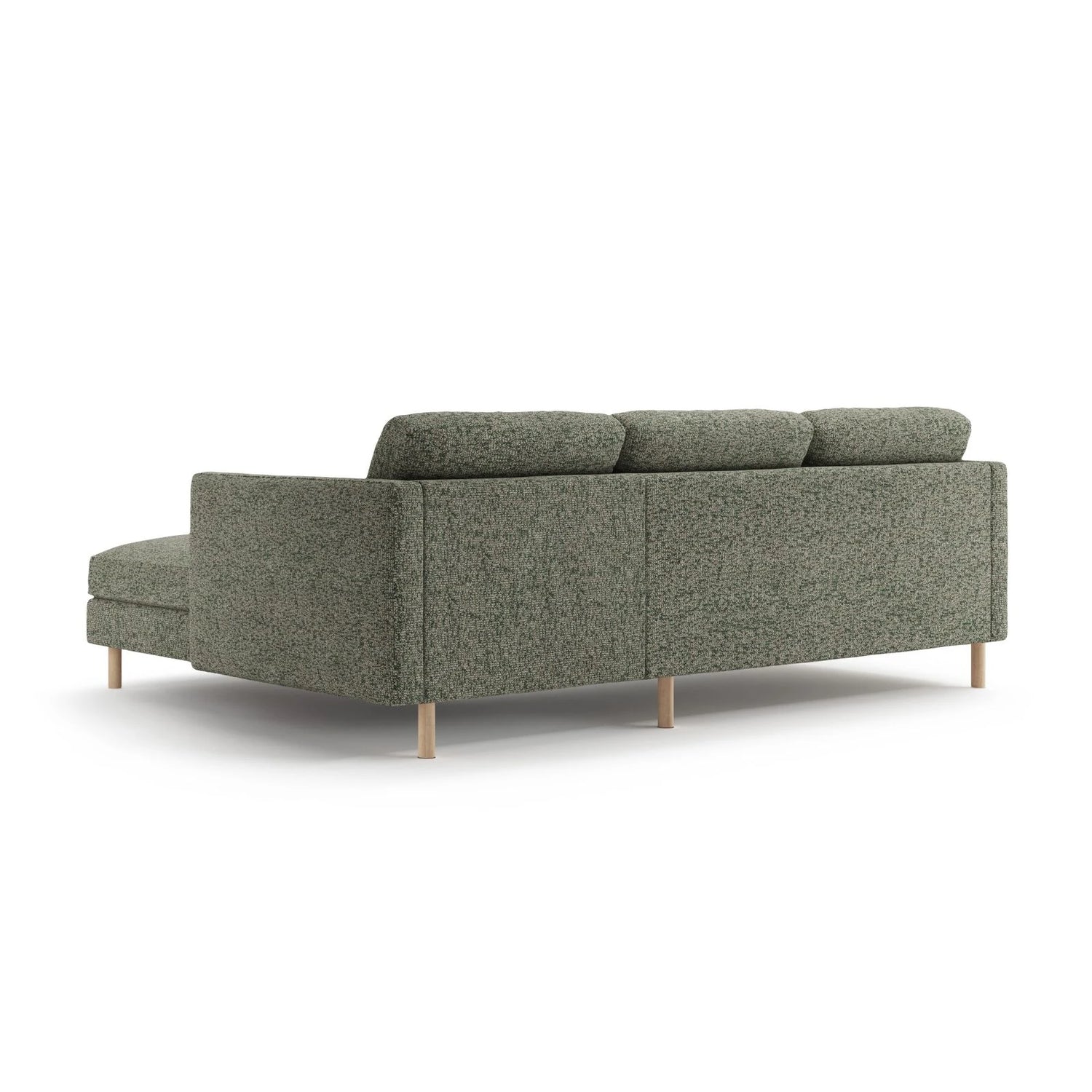 Eden 3-Sitzer Ecksofa, Rechte Seite, aus Strukturierter Stoff in Moosgrün meliert (Puente 33), 250x150 cm von Micadoni – Bild 4