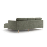 Eden 3-Sitzer Ecksofa, Rechte Seite, aus Strukturierter Stoff in Moosgrün meliert (Puente 33), 250x150 cm von Micadoni – Bild 4