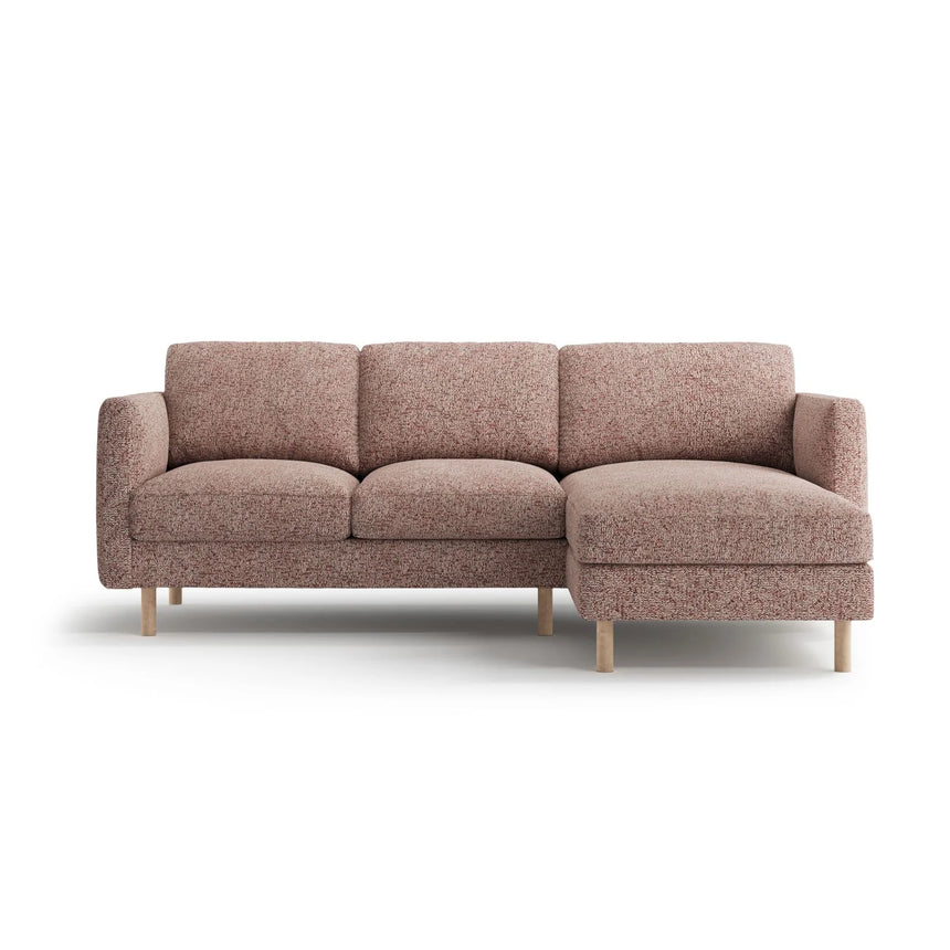 Eden 3-Sitzer Ecksofa, Rechte Seite, aus Strukturierter Stoff in Pink Melange (Puente 68), 223x150 cm von Micadoni – Bild 1