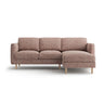 Eden 3-Sitzer Ecksofa, Rechte Seite, aus Strukturierter Stoff in Pink Melange (Puente 68), 223x150 cm von Micadoni – Bild 1