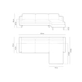 Eden 3-Sitzer Ecksofa, Rechte Seite, aus Strukturierter Stoff in Pink Melange (Puente 68), 223x150 cm von Micadoni – Bild 2