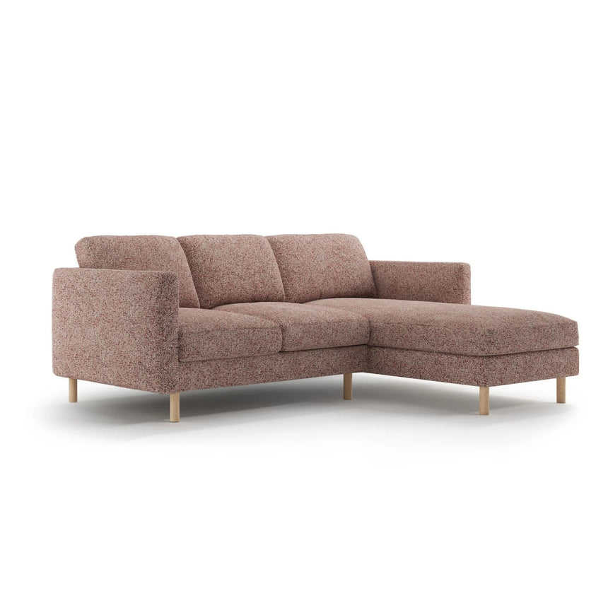 Eden 3-Sitzer Ecksofa, Rechte Seite, aus Strukturierter Stoff in Pink Melange (Puente 68), 223x150 cm von Micadoni – Bild 3