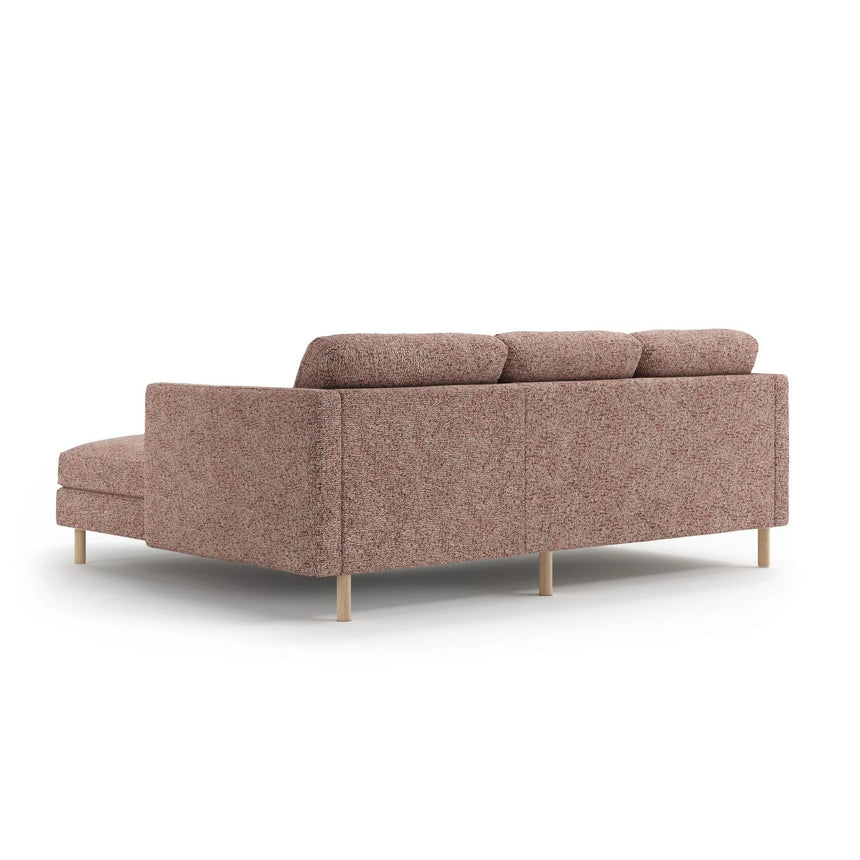 Eden 3-Sitzer Ecksofa, Rechte Seite, aus Strukturierter Stoff in Pink Melange (Puente 68), 223x150 cm von Micadoni – Bild 4