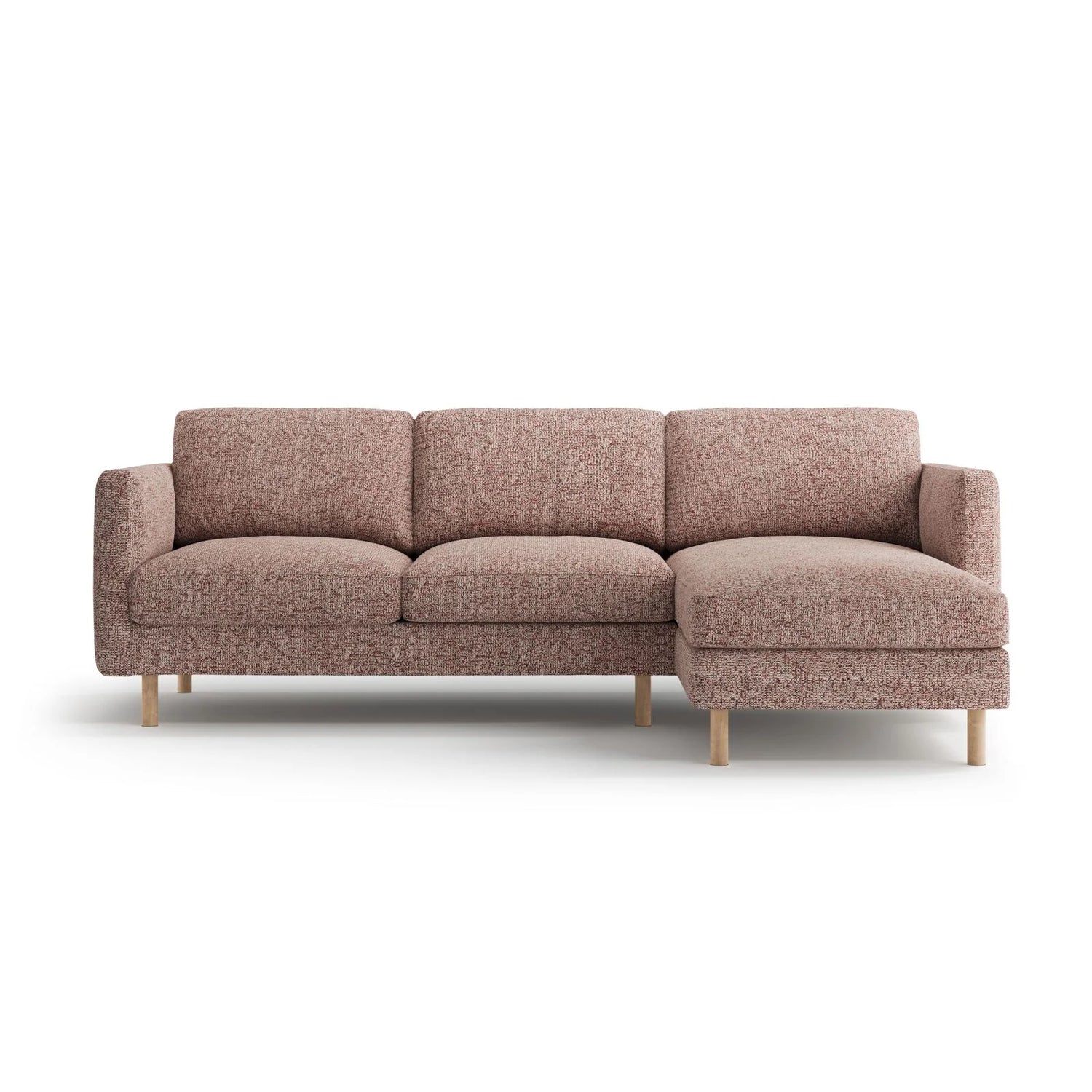 Eden 3-Sitzer Ecksofa, Rechte Seite, aus Strukturierter Stoff in Pink Melange (Puente 68), 250x150 cm von Micadoni – Bild 1
