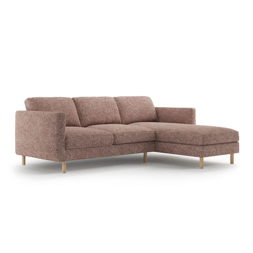 Eden 3-Sitzer Ecksofa, Rechte Seite, aus Strukturierter Stoff in Pink Melange (Puente 68), 250x150 cm von Micadoni – Bild 3