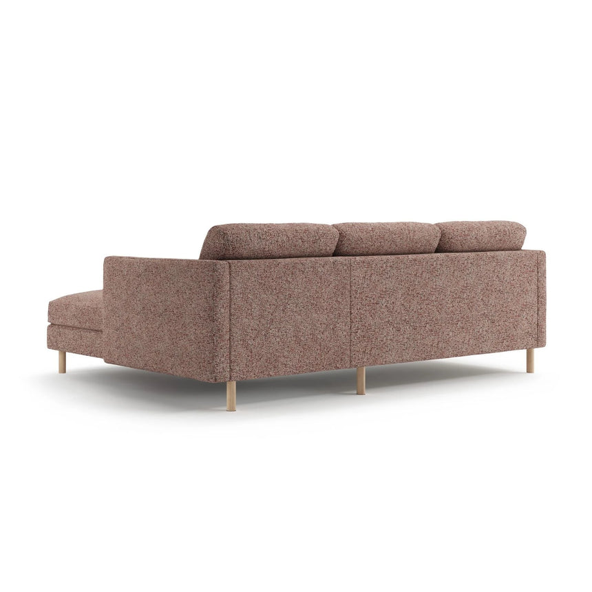 Eden 3-Sitzer Ecksofa, Rechte Seite, aus Strukturierter Stoff in Pink Melange (Puente 68), 250x150 cm von Micadoni – Bild 4