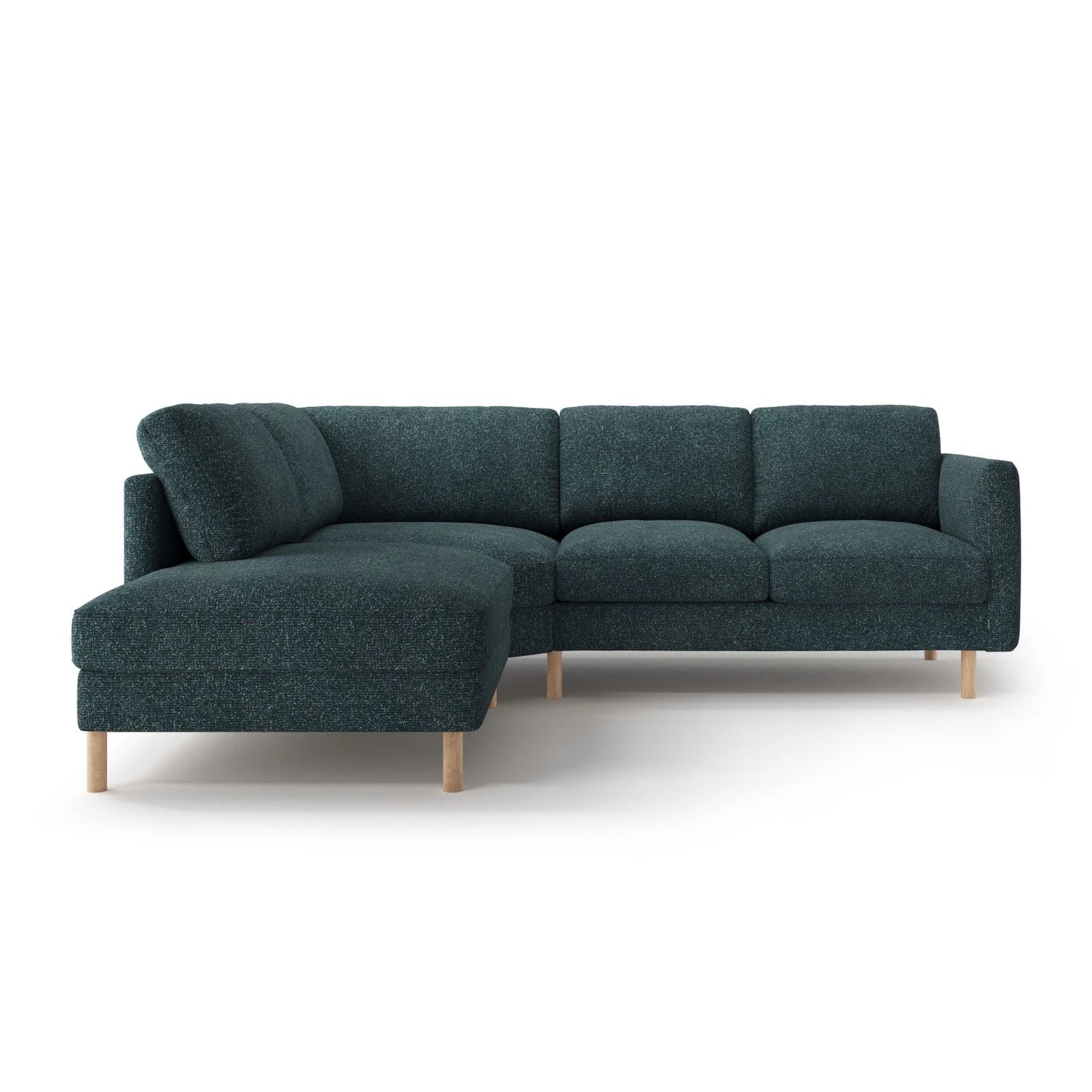 Eden 4-Sitzer Ecksofa, Linke Seite, aus Strukturierter Stoff in Grün Blau meliert (Puente 39), 267x234 cm von Micadoni – Bild 3