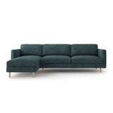 Eden 4-Sitzer Ecksofa, Linke Seite, aus Strukturierter Stoff in Grün Blau meliert (Puente 39), 286x150 cm von Micadoni – Bild 1