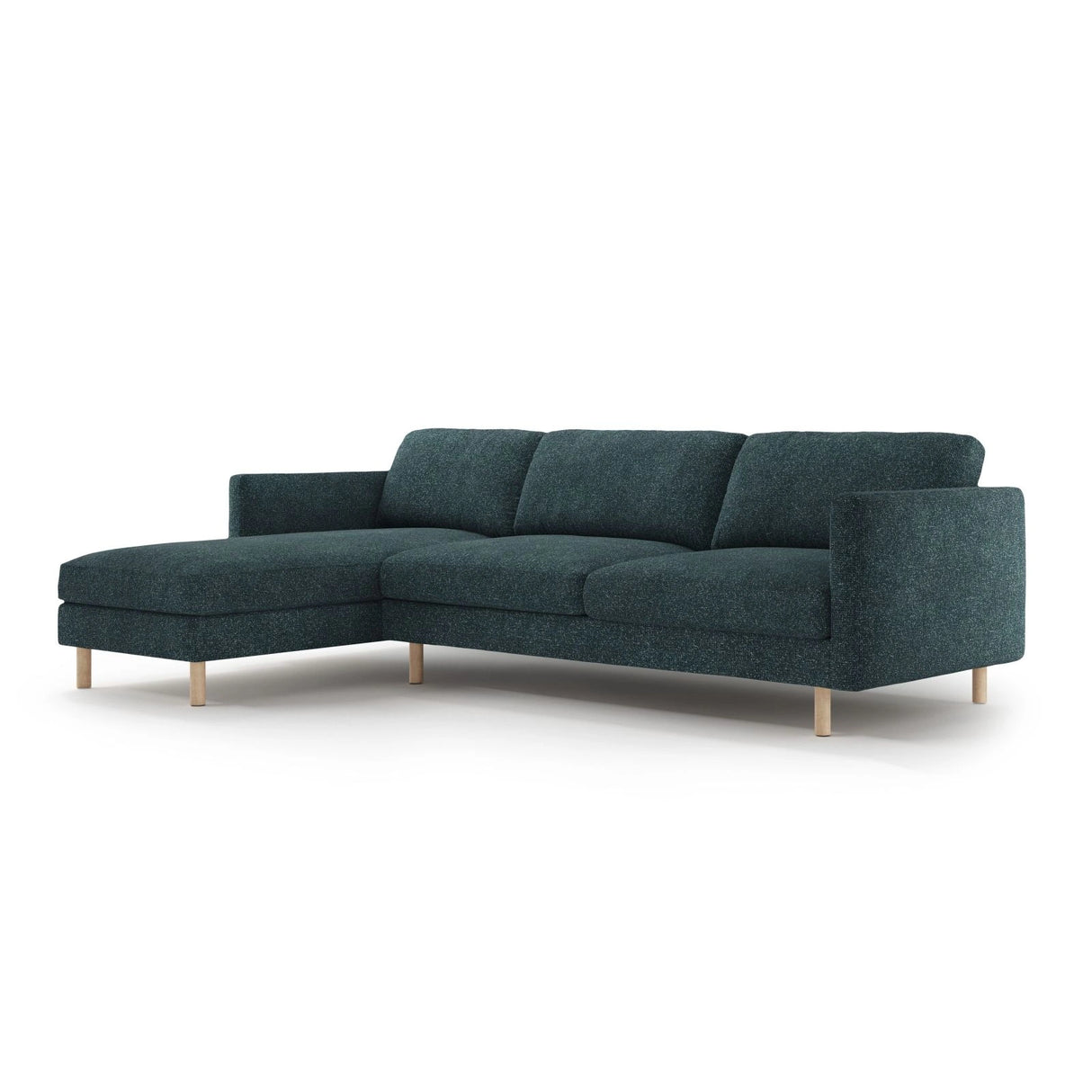 Eden 4-Sitzer Ecksofa, Linke Seite, aus Strukturierter Stoff in Grün Blau meliert (Puente 39), 286x150 cm von Micadoni – Bild 3