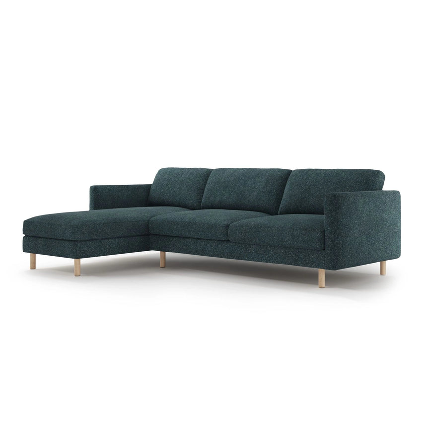 Eden 4-Sitzer Ecksofa, Linke Seite, aus Strukturierter Stoff in Grün Blau meliert (Puente 39), 286x150 cm von Micadoni – Bild 3