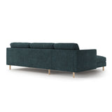 Eden 4-Sitzer Ecksofa, Linke Seite, aus Strukturierter Stoff in Grün Blau meliert (Puente 39), 286x150 cm von Micadoni – Bild 4