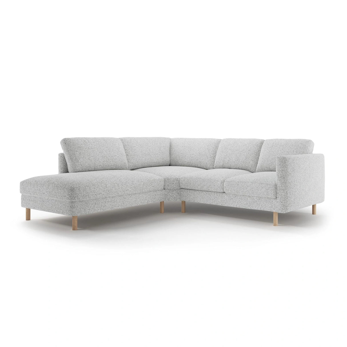 Eden 4-Sitzer Ecksofa, Linke Seite, aus Strukturierter Stoff in Hellgrau melange (Puente 80), 267x234 cm von Micadoni – Bild 1