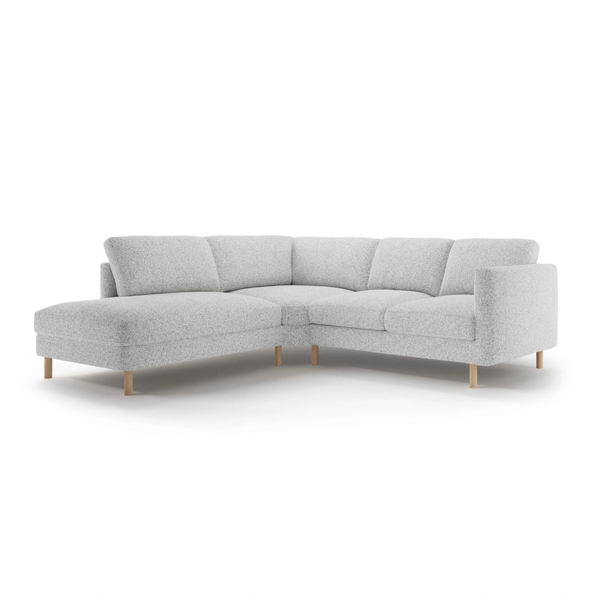 Eden 4-Sitzer Ecksofa, Linke Seite, aus Strukturierter Stoff in Hellgrau melange (Puente 80), 267x234 cm von Micadoni – Bild 1