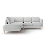 Eden 4-Sitzer Ecksofa, Linke Seite, aus Strukturierter Stoff in Hellgrau melange (Puente 80), 267x234 cm von Micadoni – Bild 3