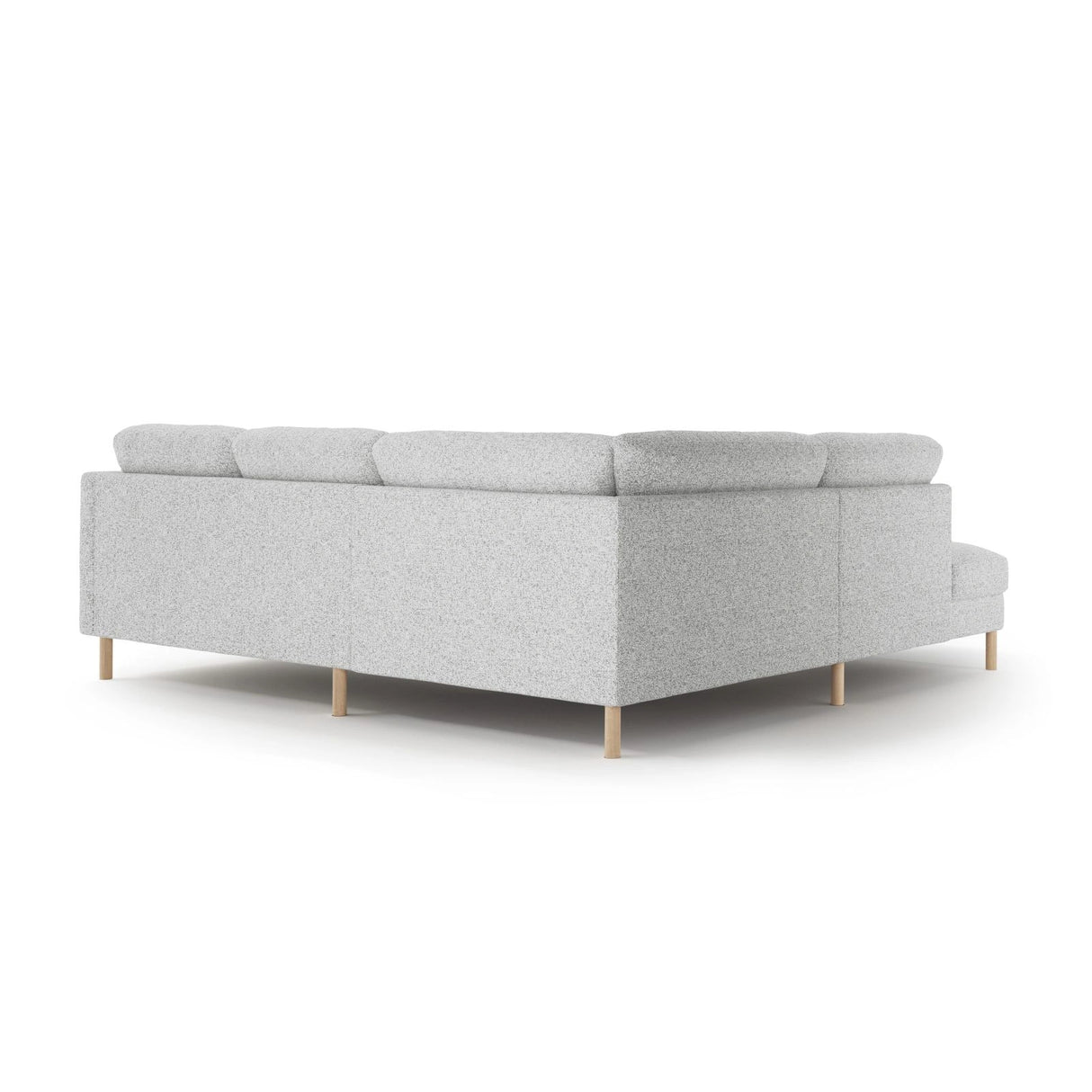 Eden 4-Sitzer Ecksofa, Linke Seite, aus Strukturierter Stoff in Hellgrau melange (Puente 80), 267x234 cm von Micadoni – Bild 4