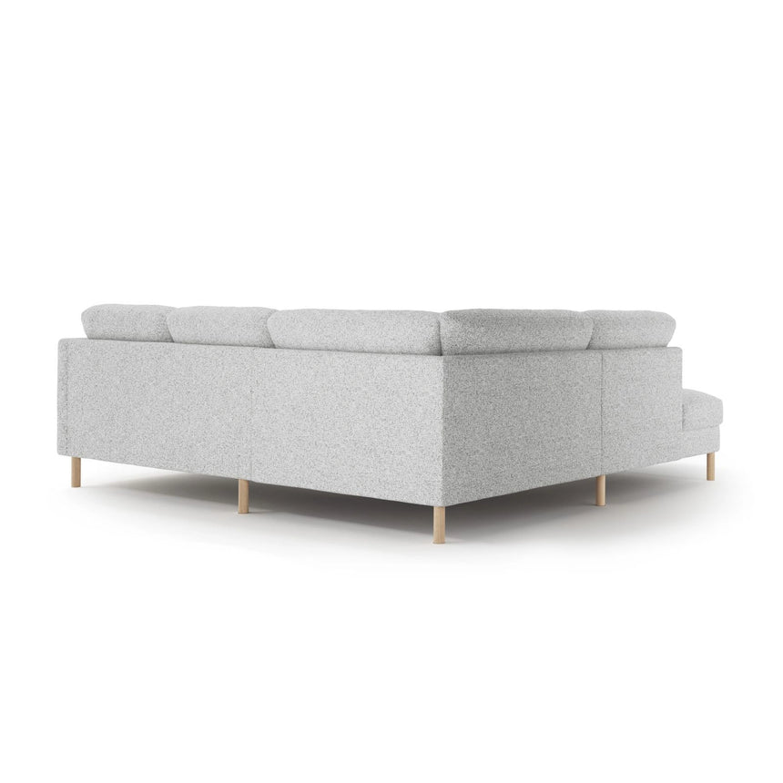 Eden 4-Sitzer Ecksofa, Linke Seite, aus Strukturierter Stoff in Hellgrau melange (Puente 80), 267x234 cm von Micadoni – Bild 4
