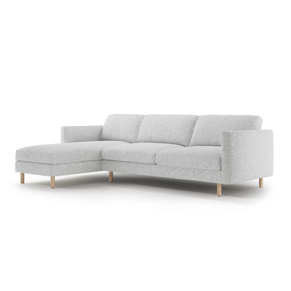 Eden 4-Sitzer Ecksofa, Linke Seite, aus Strukturierter Stoff in Hellgrau melange (Puente 80), 286x150 cm von Micadoni – Bild 3