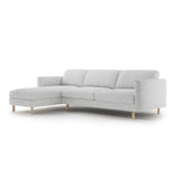 Eden 4-Sitzer Ecksofa, Linke Seite, aus Strukturierter Stoff in Hellgrau melange (Puente 80), 286x150 cm von Micadoni – Bild 3