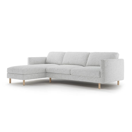 Eden 4-Sitzer Ecksofa, Linke Seite, aus Strukturierter Stoff in Hellgrau melange (Puente 80), 286x150 cm von Micadoni – Bild 3