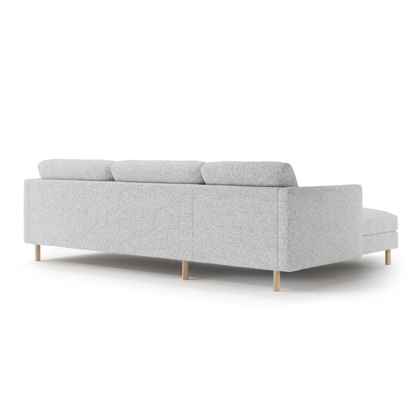 Eden 4-Sitzer Ecksofa, Linke Seite, aus Strukturierter Stoff in Hellgrau melange (Puente 80), 286x150 cm von Micadoni – Bild 4
