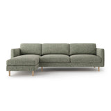 Eden 4-Sitzer Ecksofa, Linke Seite, aus Strukturierter Stoff in Moosgrün meliert (Puente 33), 286x150 cm von Micadoni – Bild 1