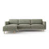 Eden 4-Sitzer Ecksofa, Linke Seite, aus Strukturierter Stoff in Moosgrün meliert (Puente 33), 286x150 cm von Micadoni – Bild 1