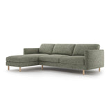 Eden 4-Sitzer Ecksofa, Linke Seite, aus Strukturierter Stoff in Moosgrün meliert (Puente 33), 286x150 cm von Micadoni – Bild 3