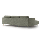 Eden 4-Sitzer Ecksofa, Linke Seite, aus Strukturierter Stoff in Moosgrün meliert (Puente 33), 286x150 cm von Micadoni – Bild 4
