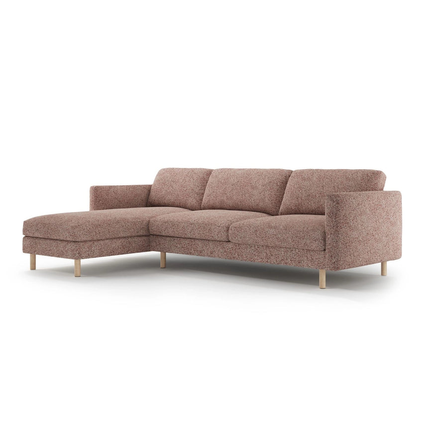 Eden 4-Sitzer Ecksofa, Linke Seite, aus Strukturierter Stoff in Pink Melange (Puente 68), 286x150 cm von Micadoni – Bild 3