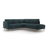 Eden 4-Sitzer Ecksofa, Rechte Seite, aus Strukturierter Stoff in Grün Blau meliert (Puente 39), 267x234 cm von Micadoni – Bild 1