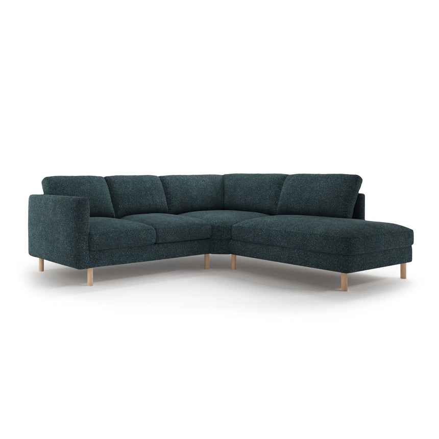 Eden 4-Sitzer Ecksofa, Rechte Seite, aus Strukturierter Stoff in Grün Blau meliert (Puente 39), 267x234 cm von Micadoni – Bild 1
