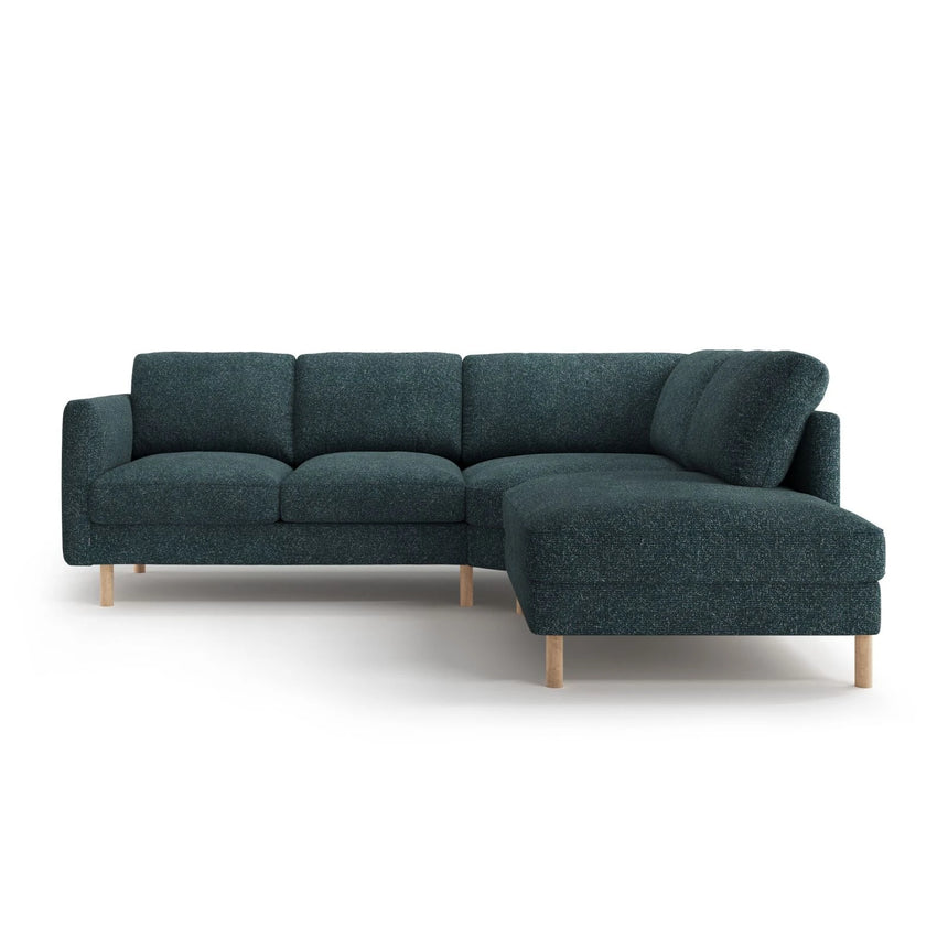Eden 4-Sitzer Ecksofa, Rechte Seite, aus Strukturierter Stoff in Grün Blau meliert (Puente 39), 267x234 cm von Micadoni – Bild 3