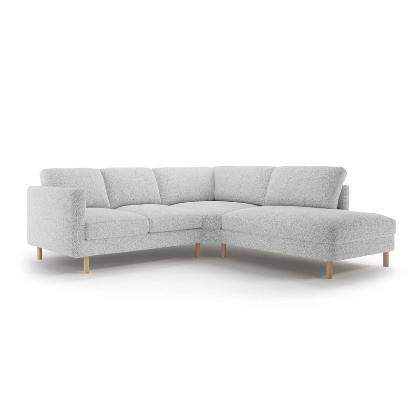 Eden 4-Sitzer Ecksofa, Rechte Seite, aus Strukturierter Stoff in Hellgrau melange (Puente 80), 267x234 cm von Micadoni – Bild 1