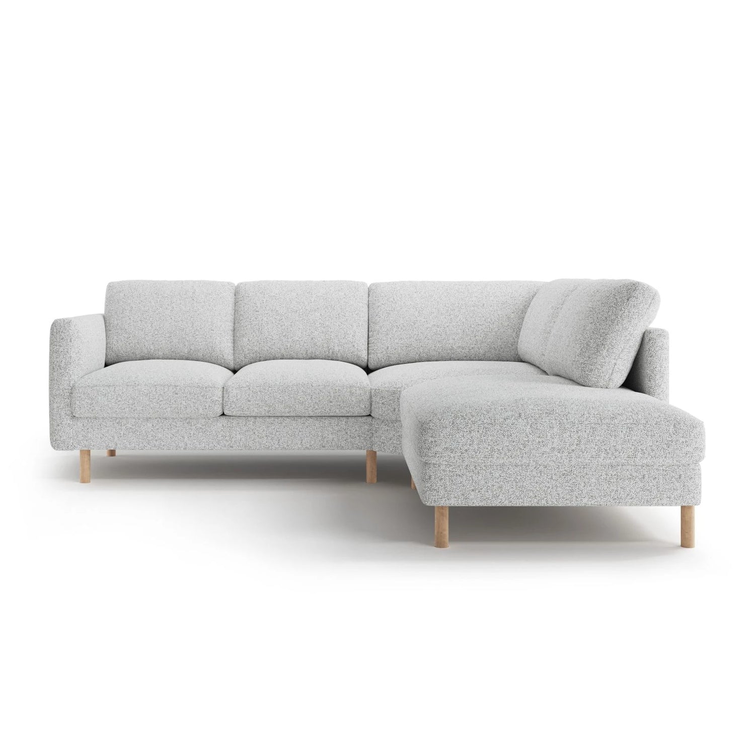 Eden 4-Sitzer Ecksofa, Rechte Seite, aus Strukturierter Stoff in Hellgrau melange (Puente 80), 267x234 cm von Micadoni – Bild 3