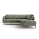 Eden 4-Sitzer Ecksofa, Rechte Seite, aus Strukturierter Stoff in Moosgrün meliert (Puente 33), 267x234 cm von Micadoni – Bild 3