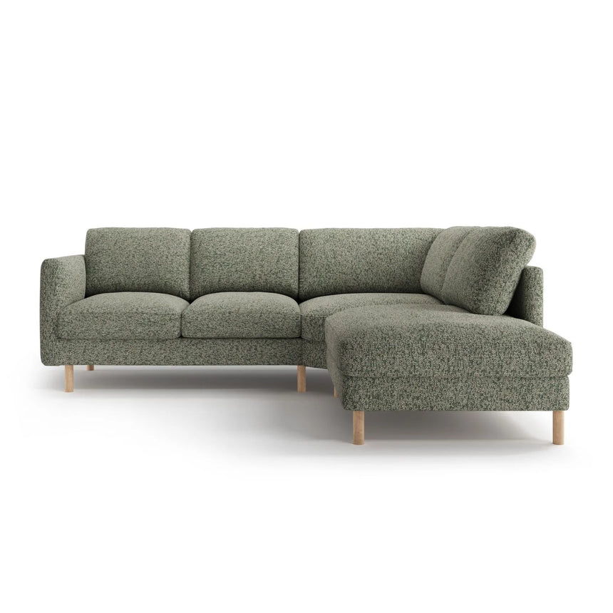 Eden 4-Sitzer Ecksofa, Rechte Seite, aus Strukturierter Stoff in Moosgrün meliert (Puente 33), 267x234 cm von Micadoni – Bild 3