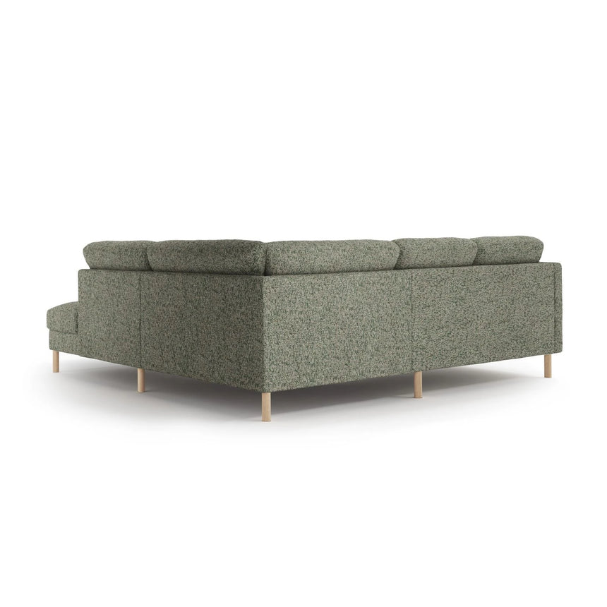 Eden 4-Sitzer Ecksofa, Rechte Seite, aus Strukturierter Stoff in Moosgrün meliert (Puente 33), 267x234 cm von Micadoni – Bild 4