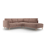 Eden 4-Sitzer Ecksofa, Rechte Seite, aus Strukturierter Stoff in Pink Melange (Puente 68), 267x234 cm von Micadoni – Bild 1