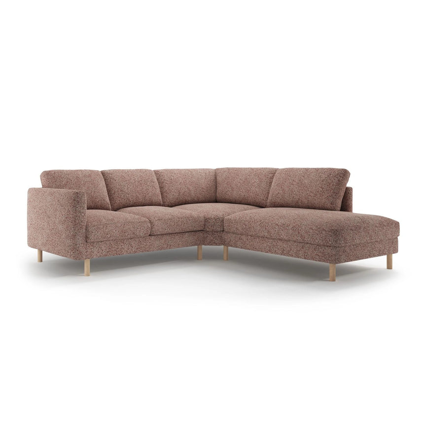 Eden 4-Sitzer Ecksofa, Rechte Seite, aus Strukturierter Stoff in Pink Melange (Puente 68), 267x234 cm von Micadoni – Bild 1