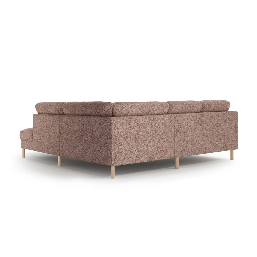 Eden 4-Sitzer Ecksofa, Rechte Seite, aus Strukturierter Stoff in Pink Melange (Puente 68), 267x234 cm von Micadoni – Bild 3