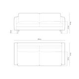 Eden 4-Sitzer Sofa aus Strukturierter Stoff in Grün Blau meliert (Puente 39), 209x92 cm von Micadoni – Bild 2