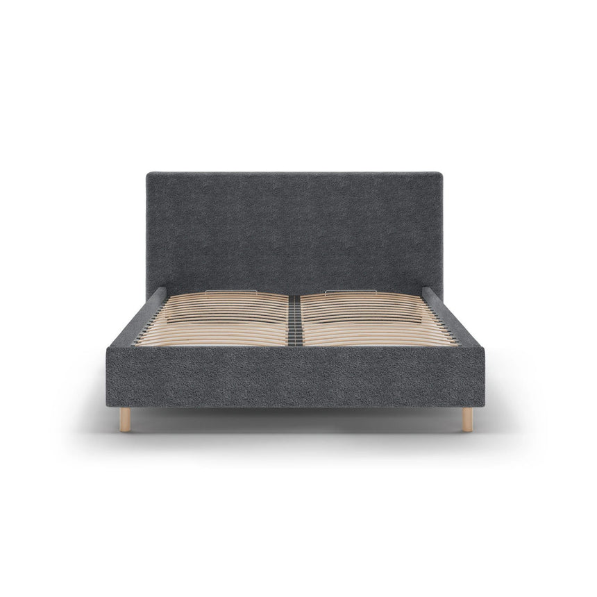 Eloise Bett mit Kopfteil und Stauraum aus Boucle in Dunkelgrau (Rolf 7), 160x200 cm von Micadoni – Bild 3