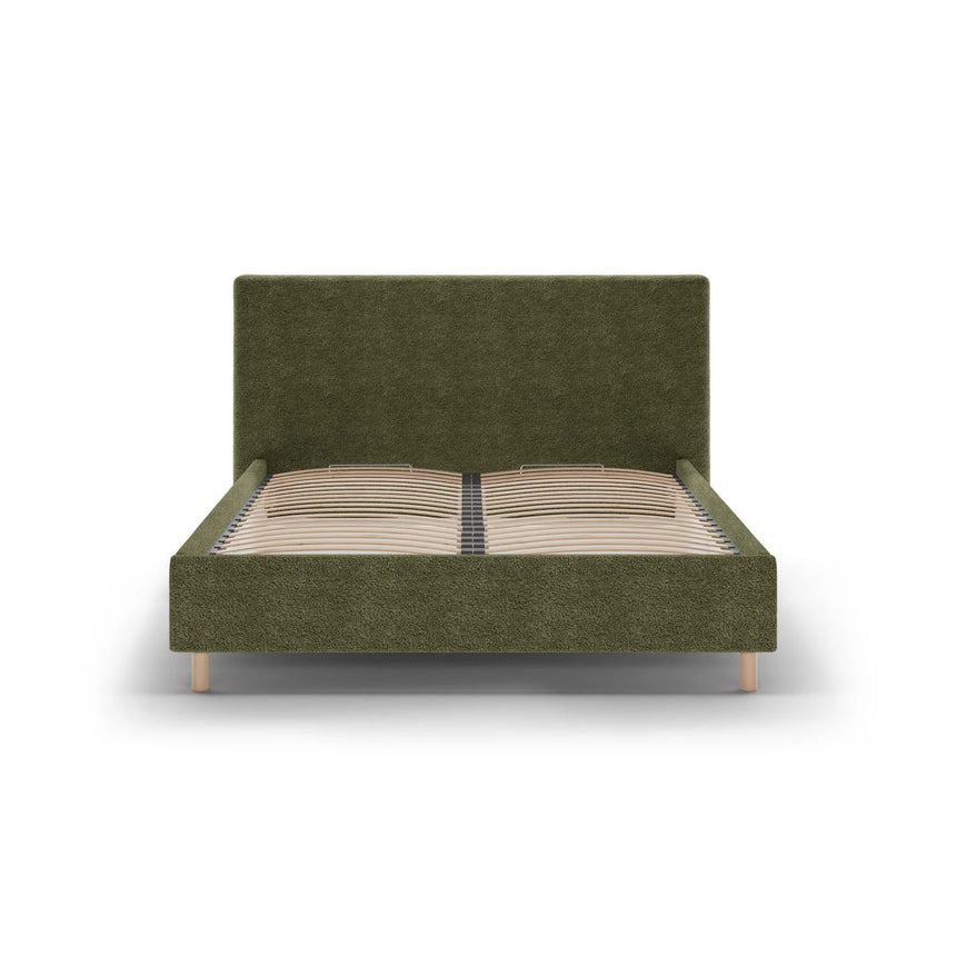 Eloise Bett mit Kopfteil und Stauraum aus Boucle in Grün (Rolf 14), 140x200 cm von Micadoni – Bild 3