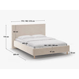 Eloise Bett mit Kopfteil und Stauraum aus Boucle in Leichtes Beige (Rolf 3), 160x200 cm von Micadoni – Bild 2
