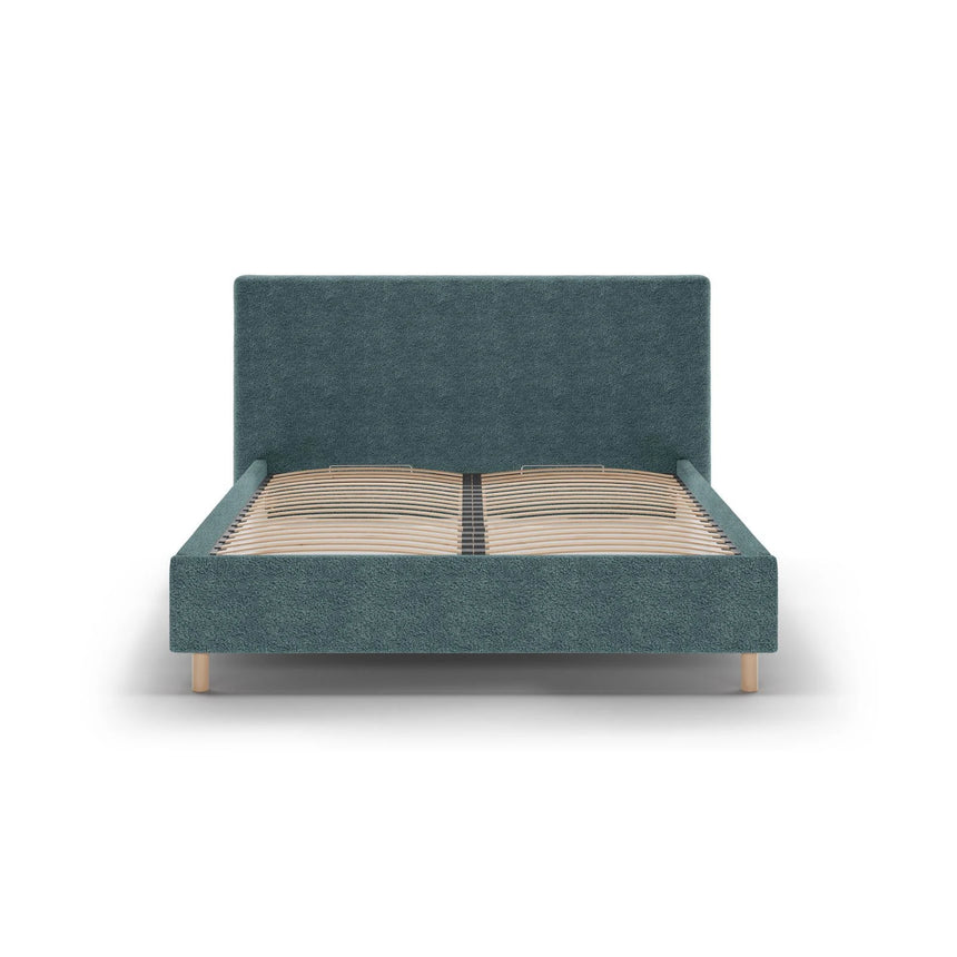 Eloise Bett mit Kopfteil und Stauraum aus Boucle in Petrol (Rolf 17), 160x200 cm von Micadoni – Bild 3