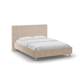 Eloise Bett mit Kopfteil und Stauraum aus Boucle in Sand (Rolf 2), 180x200 cm von Micadoni – Bild 1