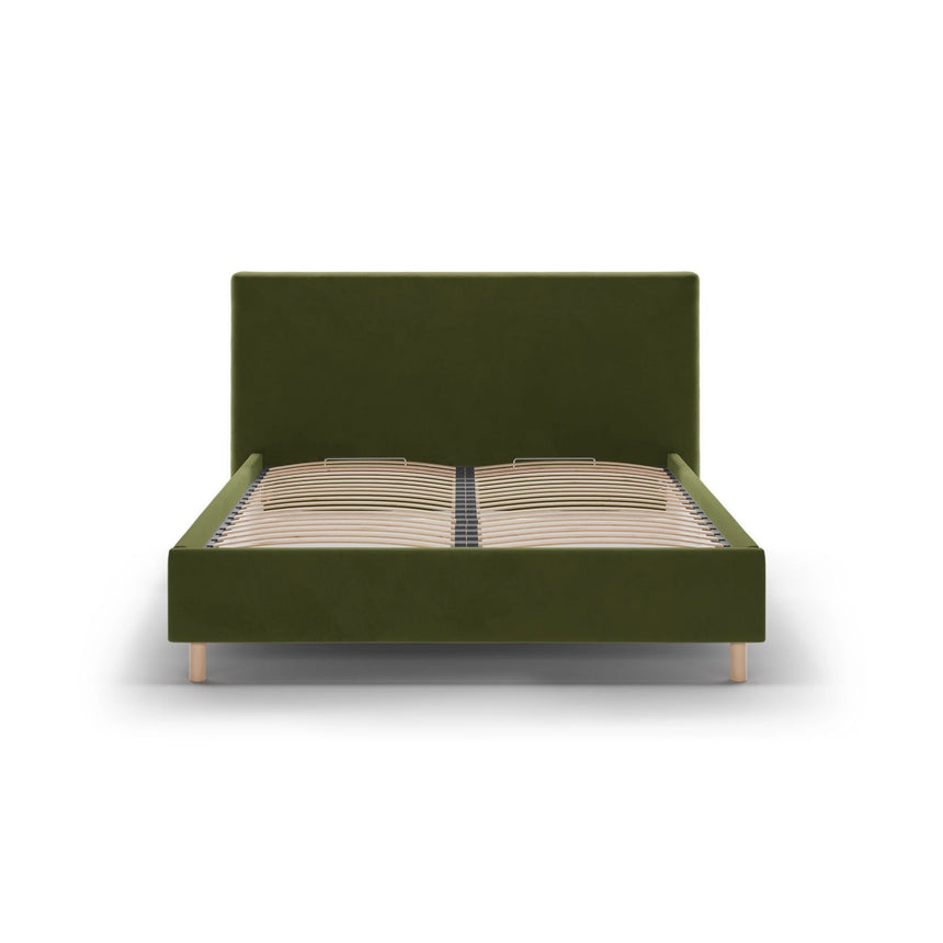 Eloise Bett mit Kopfteil und Stauraum aus Samt in Armeegrün (Magic Velvet 2295), 140x200 cm von Micadoni – Bild 3