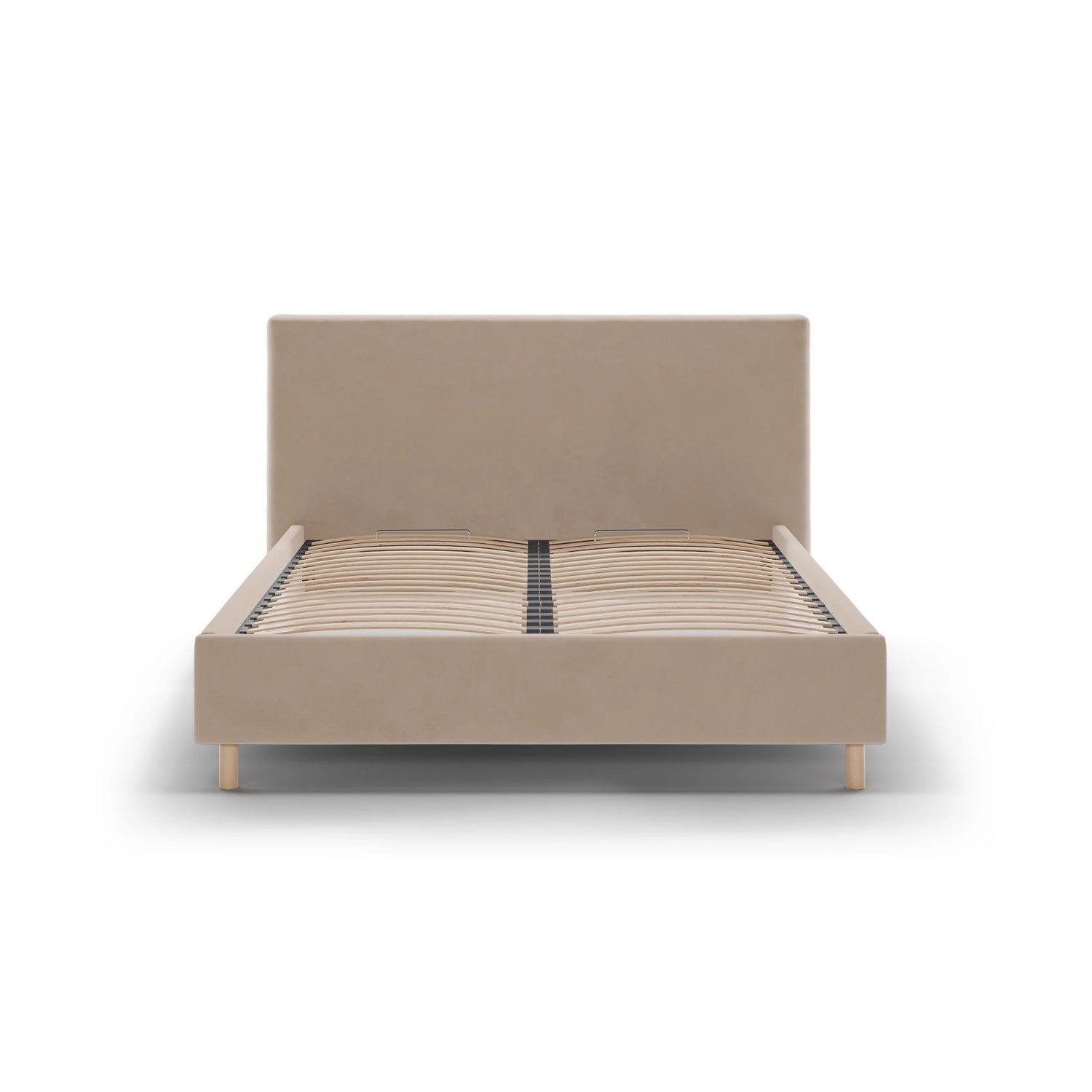 Eloise Bett mit Kopfteil und Stauraum aus Samt in Mandelbeige (Magic Velvet 2282), 180x200 cm von Micadoni – Bild 3