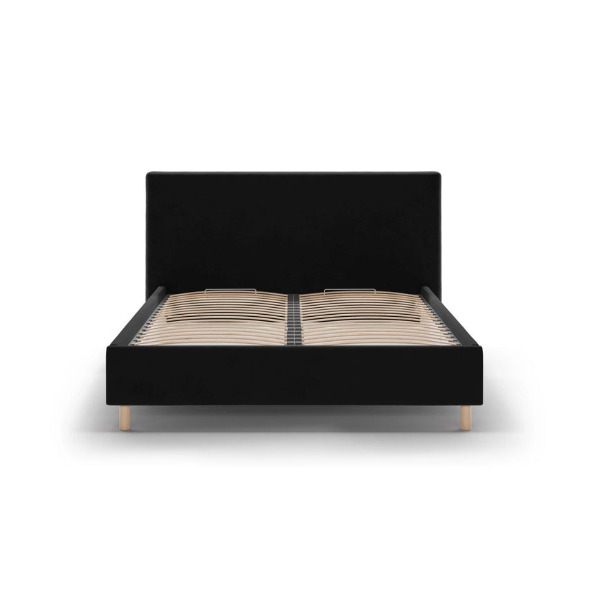 Eloise Bett mit Kopfteil und Stauraum aus Samt in Schwarz (Magic Velvet 2219), 140x200 cm von Micadoni – Bild 3