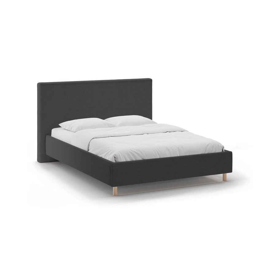 Eloise Bett mit Kopfteil und Stauraum aus Strukturierter Stoff in Anthrazit (Moly 97), 160x200 cm von Micadoni – Bild 1
